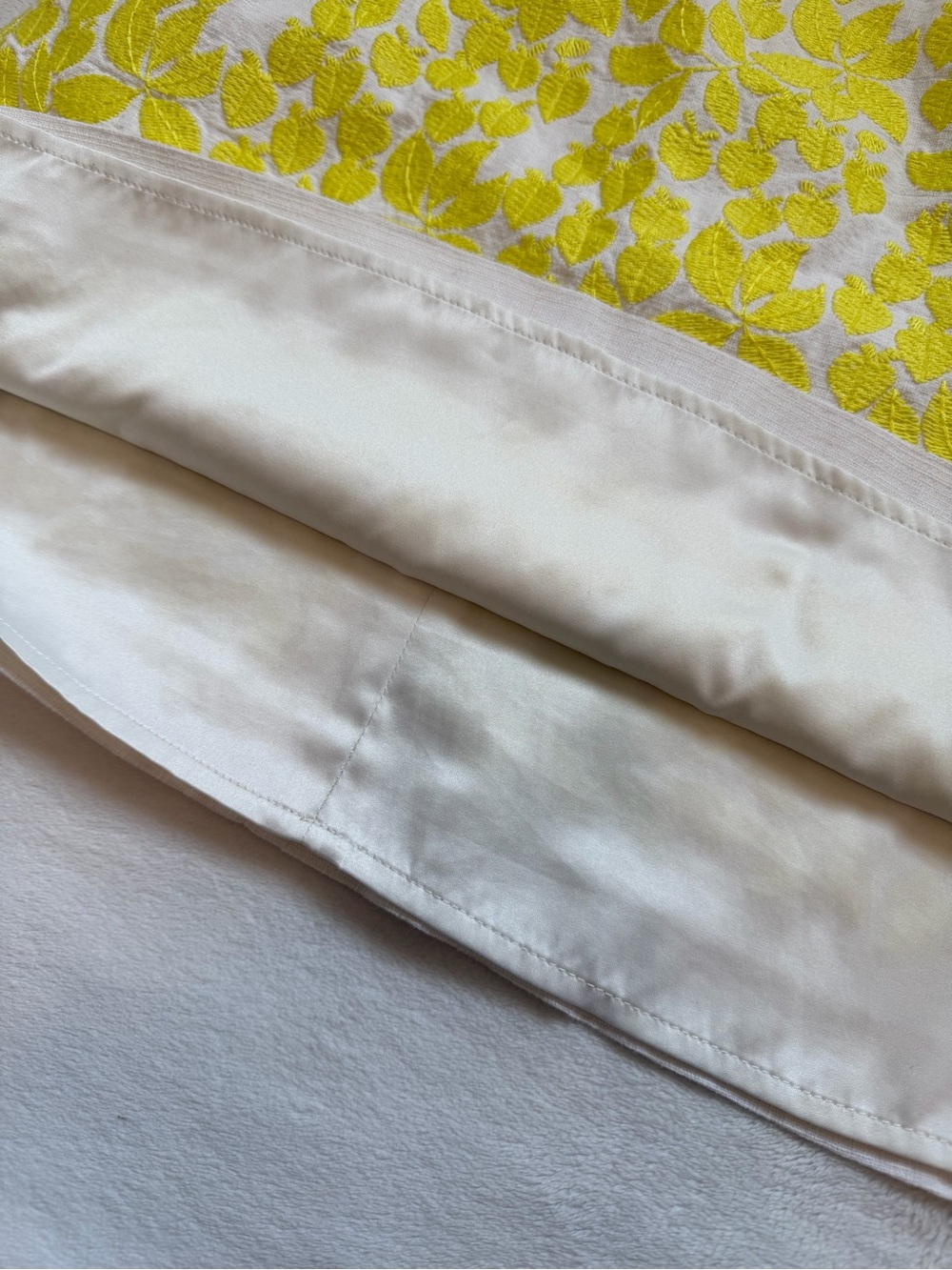 Boden Yellow and Cream Leaf Embroidered A-Line Mini Skirt - Picture 7 of 11